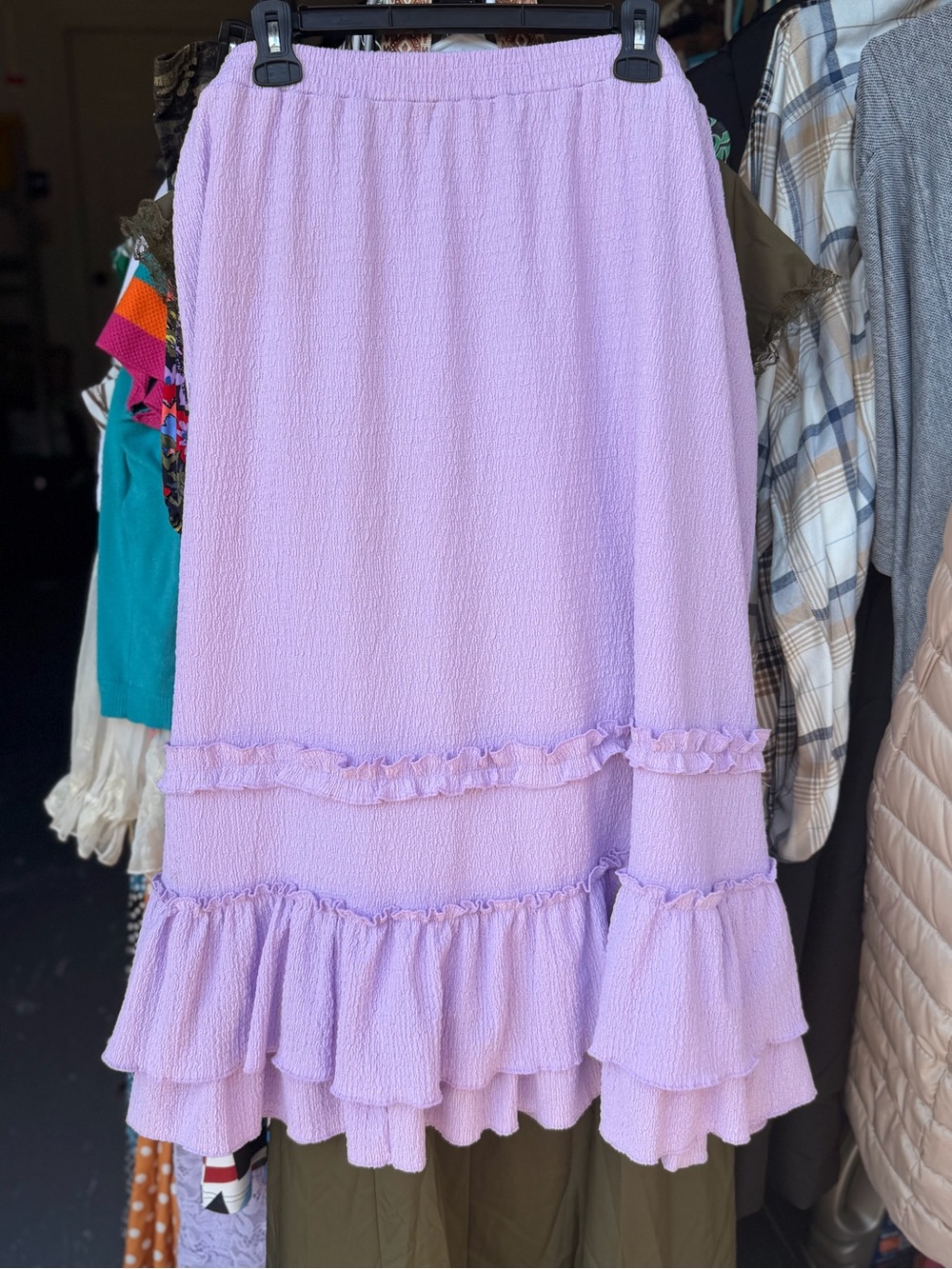 Cato Lavender Ruffled Midi Skirt